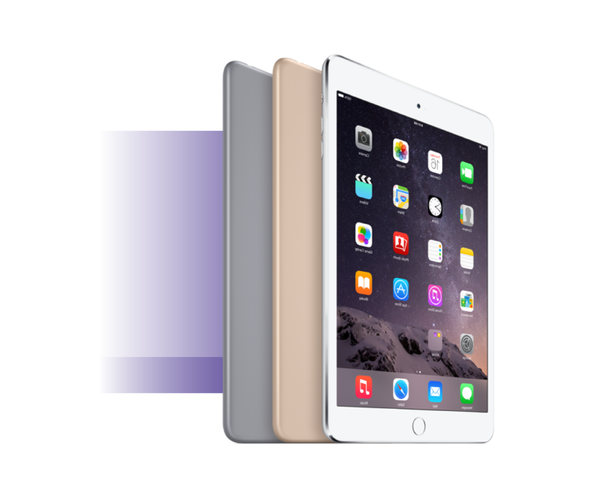 iPad mini en tres colores para alquiler de iPads