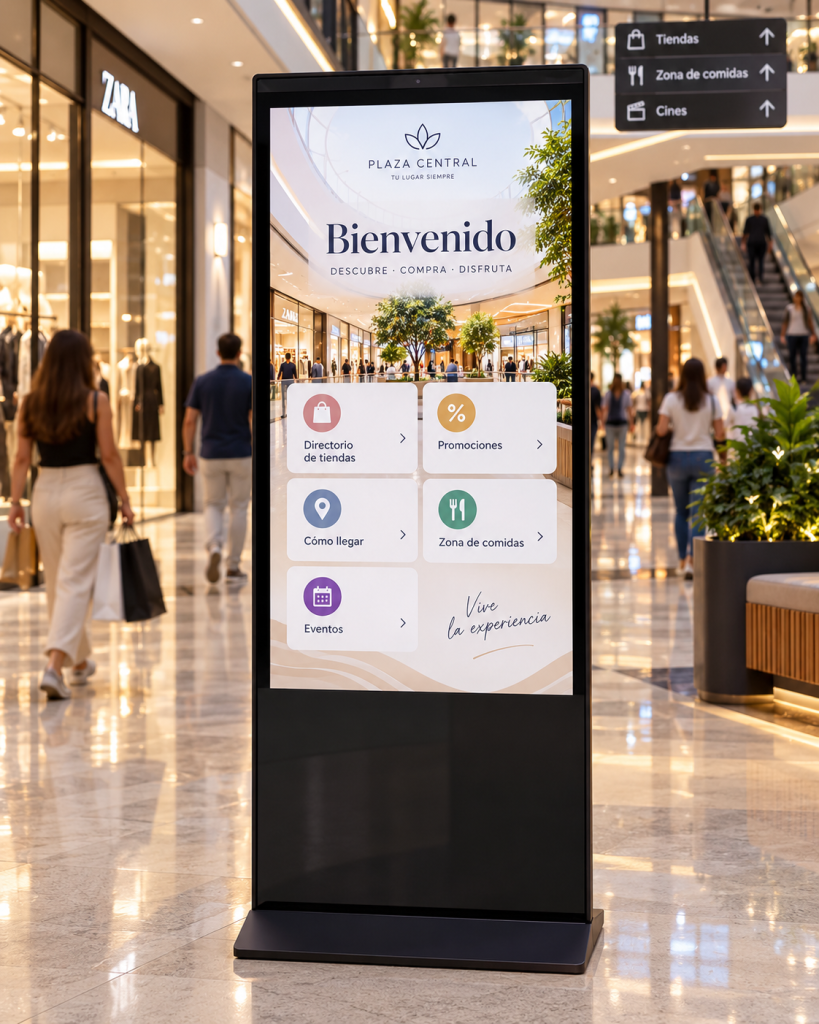 Tótem interactivo en un centro comercial de Lima